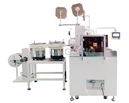 Parallel Twin Cable Stripping Crimping and Sleeve Insertion Machine